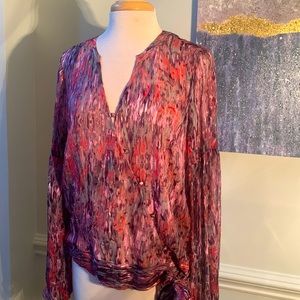 Parker NWOT Silk Blended Wrap Blouse Size L